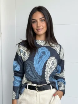 Jersey Paisley Azul y Gris