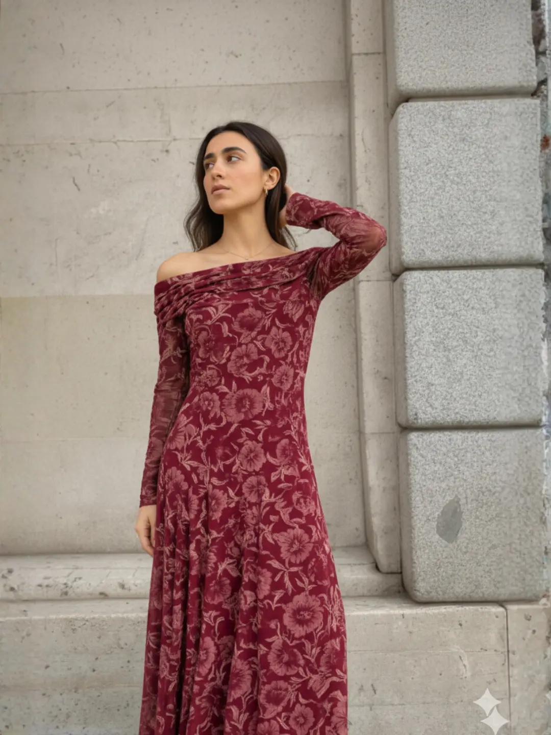 Vestido Tul Largo Adela Escote Bardot