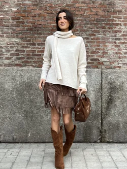 Suéter Crudo Con Bufanda Incluida - Imagen 3