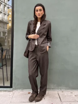 Chaqueta Estructurada con Brillo Moka