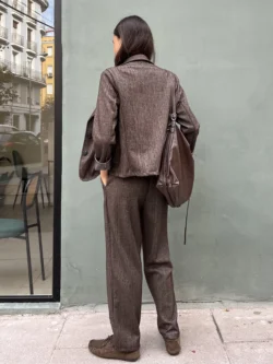 Chaqueta Estructurada con Brillo Moka - Imagen 5