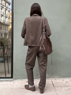 Pantalón Traje Fluido con Textura Moka - Imagen 3