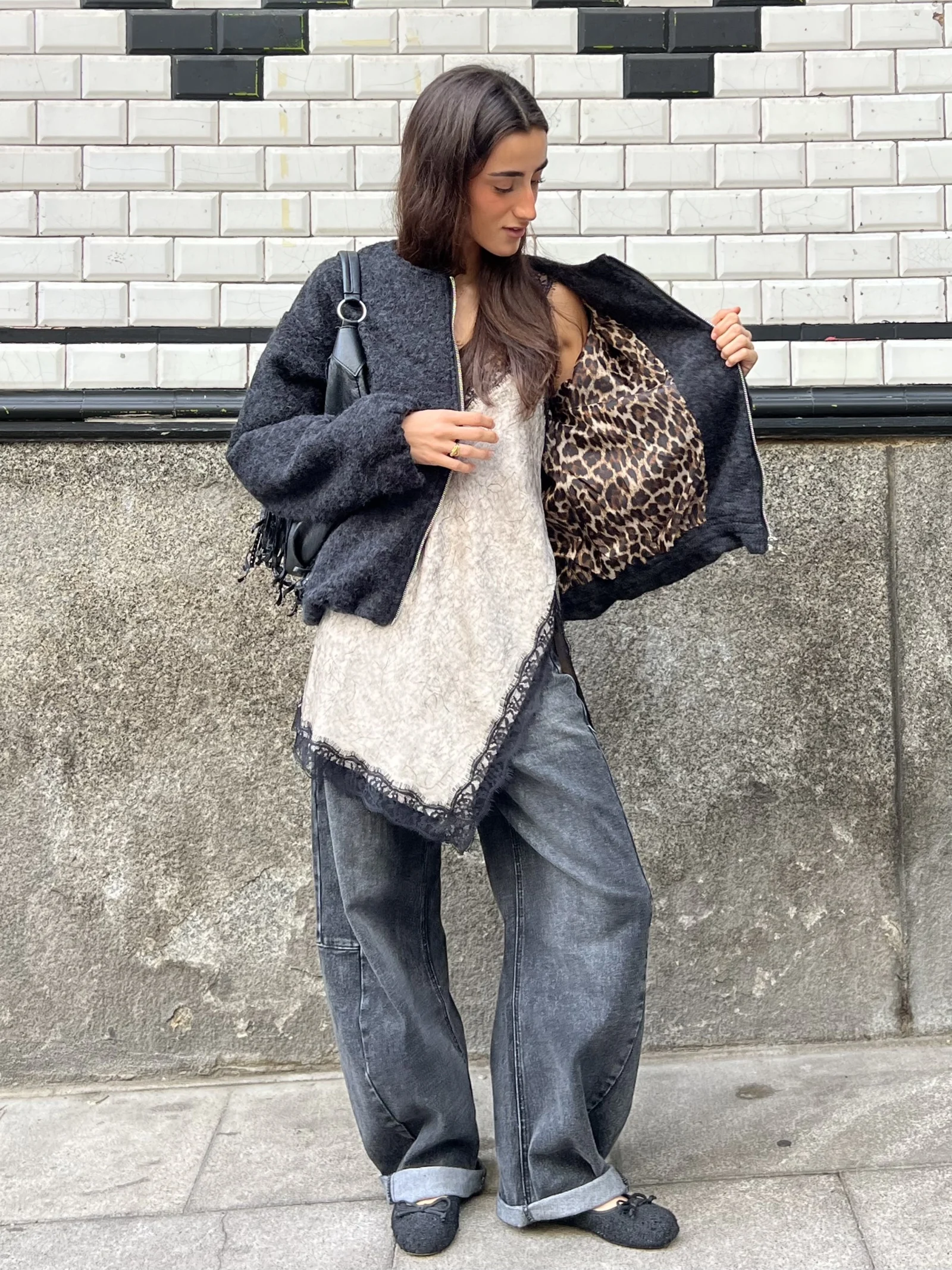 Blusa Lencera Larga Picos Asimétrica