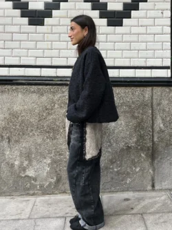 Bomber Gris Marengo con Forro Animal Print - Imagen 6