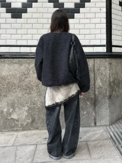 Pantalón Denim Lavado Desgastado Gris - Imagen 6