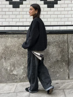 Pantalón Denim Lavado Desgastado Gris - Imagen 4