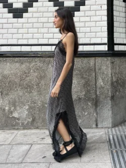 Vestido Lencero Estampado Asimétrico - Imagen 4