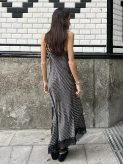 Vestido Lencero Estampado Asimétrico - Imagen 6