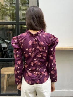 Blusa Manga Abullonada Estampada Ciruela - Imagen 3