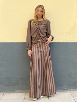 Falda Larga Rayas Marrones