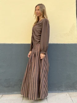 Falda Larga Rayas Marrones - Imagen 3