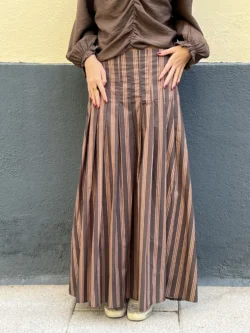 Falda Larga Rayas Marrones - Imagen 2