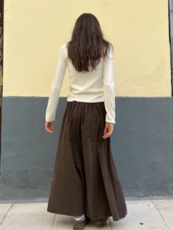 Falda Larga Micro Pana con Quillas Evasé - Imagen 3