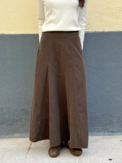 Falda Larga Micro Pana con Quillas Evasé - Imagen 5