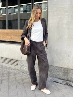 Chaqueta Traje Marrón Raya Diplomática - Imagen 3