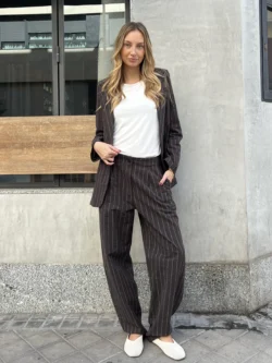 Chaqueta Traje Marrón Raya Diplomática - Imagen 5