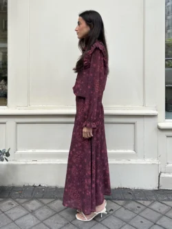 Falda Larga Estampada Burdeos - Imagen 3