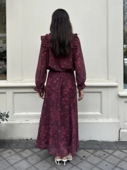 Falda Larga Estampada Burdeos - Imagen 7