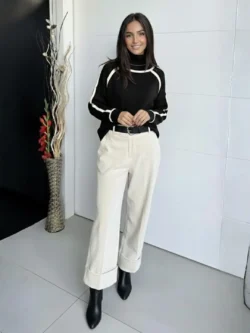 Suéter Negro Línea en Crudo - Imagen 2