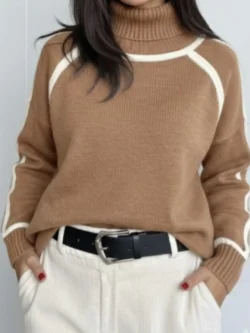 Suéter Camel Línea en Crudo - Imagen 2