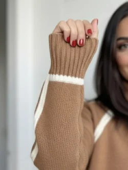 Suéter Camel Línea en Crudo - Imagen 5