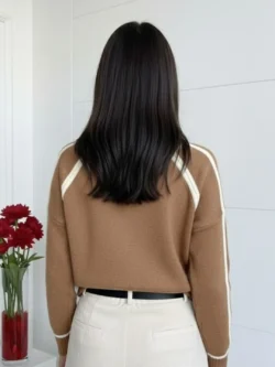 Suéter Camel Línea en Crudo - Imagen 4