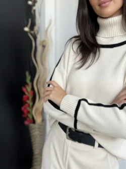 Suéter Crudo Líneas en Negro - Imagen 2