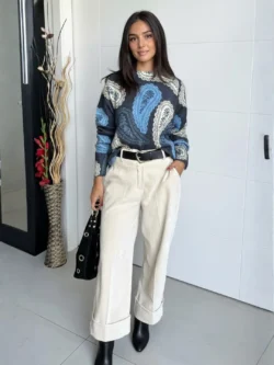 Jersey Paisley Azul y Gris