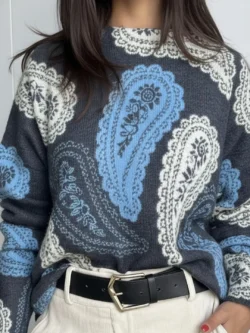 Jersey Paisley Azul y Gris - Imagen 2