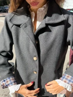 Chaqueta Gris Clásica Botones Carey - Imagen 2