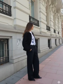 Pantalón Denim Negro Ancho - Imagen 3