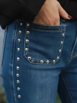 Pantalón Vaquero Recto con Tachuelas - Imagen 5