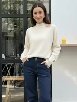 Suéter Crudo Cut Out Cuello Perkins