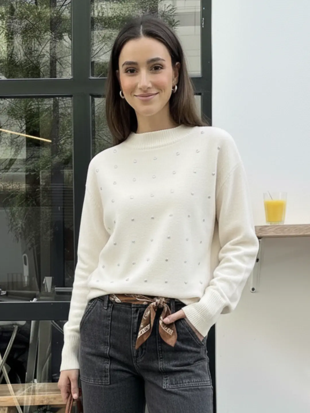 Suéter Crudo con Brillos