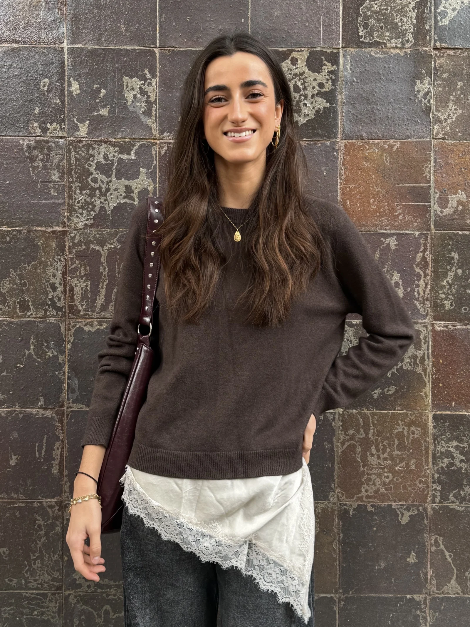 Jersey Punto Fino Marrón Cacao