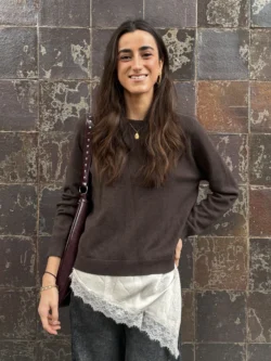 Jersey Punto Fino Marrón Cacao