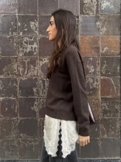 Jersey Punto Fino Marrón Cacao - Imagen 5