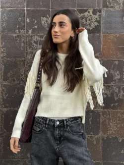 Suéter Crudo con Flecos en las Mangas - Imagen 2