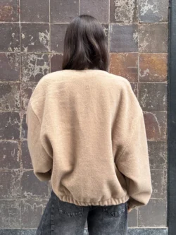 Bomber Camel Con Forro Animal Print - Imagen 3