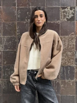 Bomber Camel Con Forro Animal Print