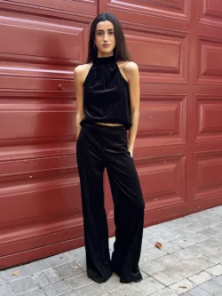 Top Halter Negro Velvet - Imagen 3