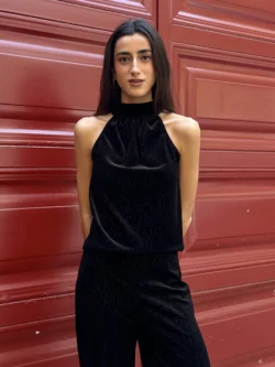Top Halter Negro Velvet - Imagen 2