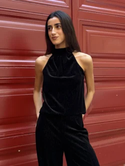 Top Halter Negro Velvet
