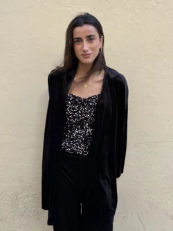 Kimono Corto de Terciopelo Negro - Imagen 2