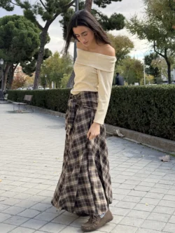 Falda Larga Cuadros Anudada - Imagen 3