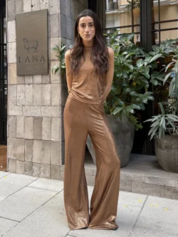 Pantalón en Tono Cobre Metalizado
