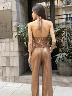 Top Halter en Tono Cobre Metalizado - Imagen 4