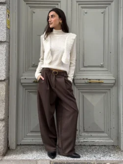 Suéter Doble Solapa color Marfil - Imagen 3