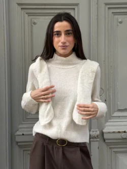 Suéter Doble Solapa color Marfil - Imagen 2