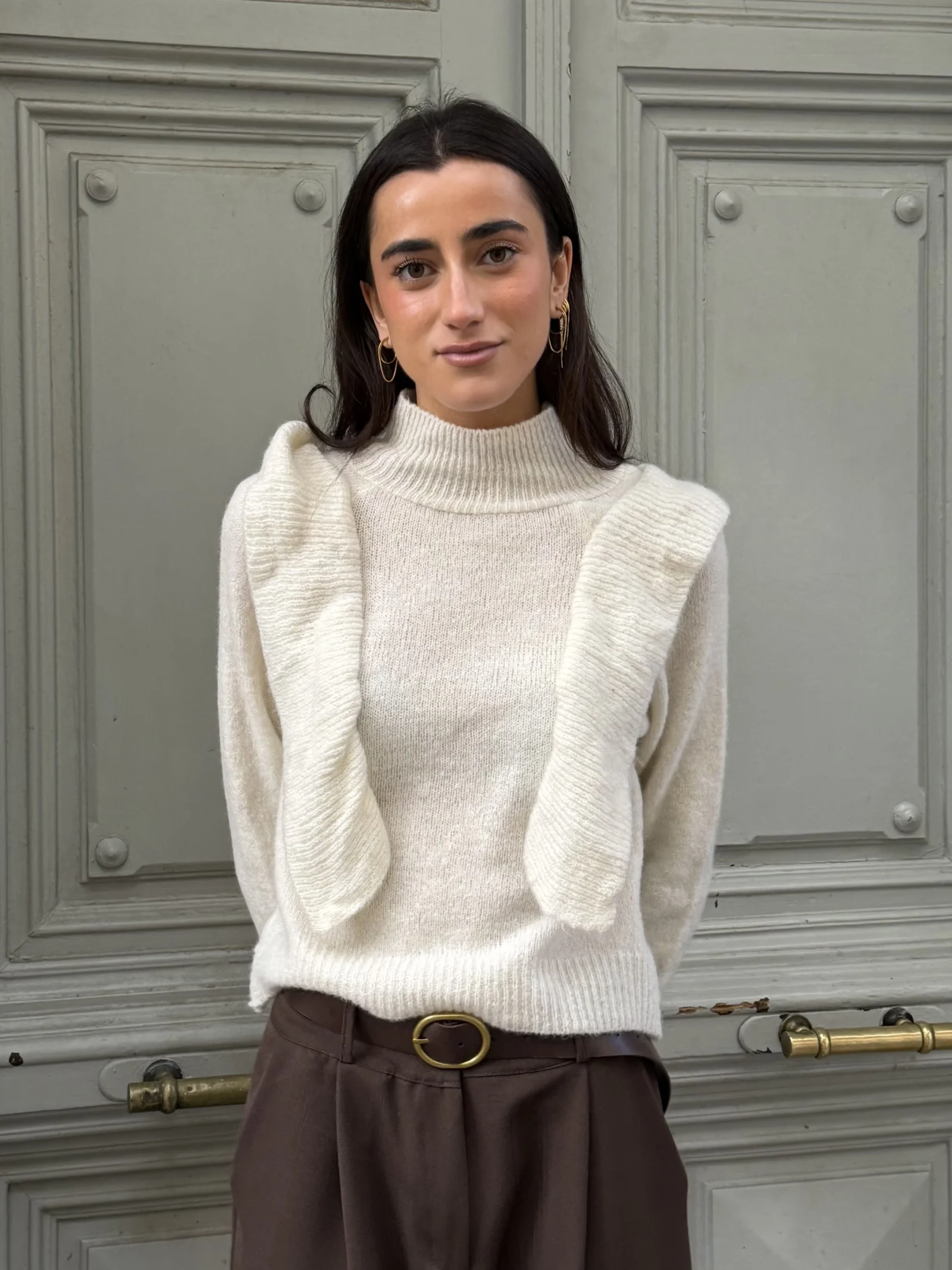 Suéter Doble Solapa color Marfil